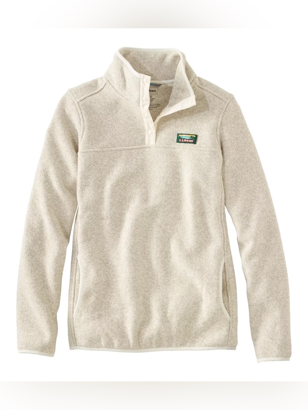 L.L. Bean Men's Cream Zip-Up Fleece Pullover